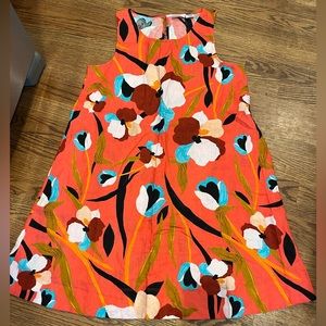 - Sigrid Olsen Linen sleeveless knee length dress bright floral print size…